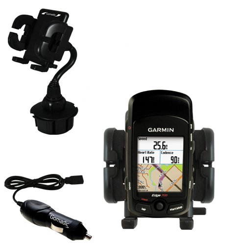 Garmin Edge 705 Auto Cup Holder with Car Charger - Uses Gomadic TipExchange