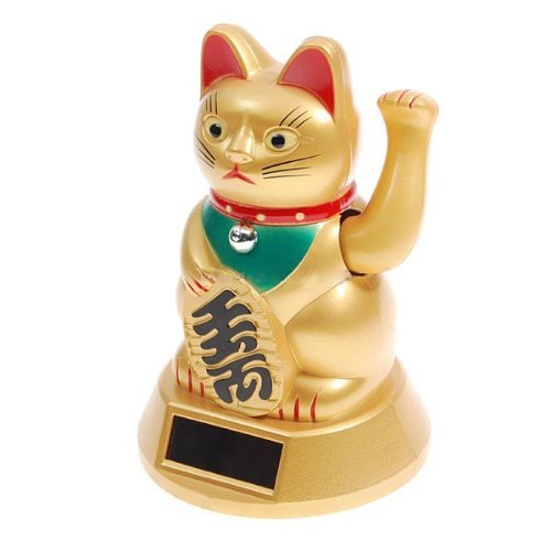 Bringer of Luck - Japanese Waving Lucky Cat - Now Solar Powered!