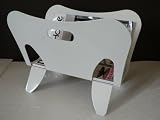 Stylish magazine rack in metal - White color - Dim 36 x 22 x 26 cm, Weight 2 kgs.