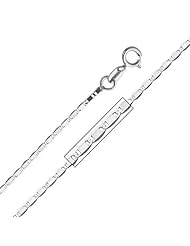 14K White Gold 1.3mm Valentino Chain Necklace with Spring Clasp - 16" Inches