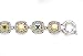 SILVER MULTI COLOR STONE BRACELET WITH GOLD ACCENTS, 7.5