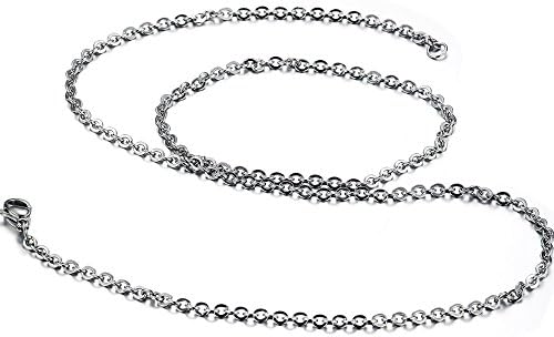 Dora Collection 316L Stainless Steel 3mm Gorgeous Fashion Silver Stainless Steel Cable Chain Necklace length 22"