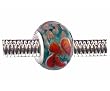 Pandora Style Charm Bead (Z69) Murano Lampwork Glass (14mm x 10mm) (fits Troll too)