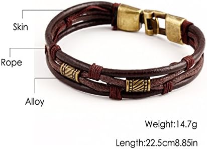 Mr Rabbit Vintage Style Multilayer Leather Wrap Bracelet,Adjustable