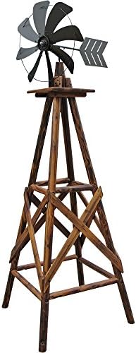 9ft. Char-log Windmill Welcomes the Inspiration of the Wind