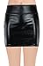 AveryDance Women's Shiny Metallic Liquid Short Mini Skirt (M, Black)