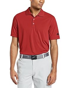 adidas Golf Men's Puremotion Solid Jersey Polo, Bold Red/Black, Small