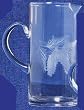 Individually Hand Etched Glass Pine Cone Cocktail Pitcher 8"H 48 oz