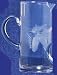 Individually Hand Etched Glass Pine Cone Cocktail Pitcher 8"H 48 oz