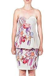 Elastane/Polyester Peplum Floral Print Sweetheart  Dress