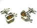 Two Tone Fishing Reel Cufflinks w/Gift Box