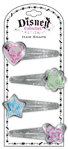 Disney Fairies 25033 - Fairies Haarklippchen mit Glitter und emailierten Figuren - 4 Motive auf Backercard 6x15 cm