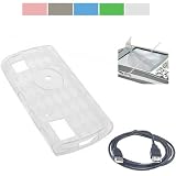 Sony walkman S544 S545 Series TPU Silicone Case + Screen Protector + USB Data Cable for Sony walkman (Many Colors Available) (Clear)