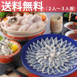 【送料無料】ふぐの本場！下関より直送！「特選とらふぐセット」2人～3人用（瑠璃皿24cm付）【同梱不可】【冷蔵】