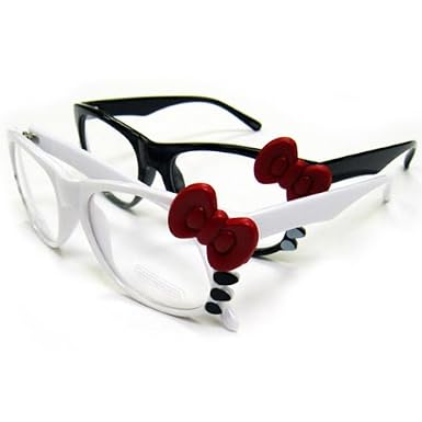Hello Kitty Bow Tie Clear Lens Sunglasses