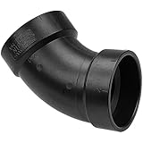 NIBCO 5806 Series ABS DWV Pipe Fitting, 45 Degree Elbow, Schedule 40, Hub
