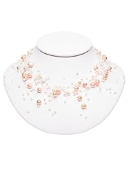 Willow Pearls Pink and White Freshwater Pearl Waterfall Necklace