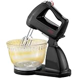 Sunbeam 2472 Hand and Stand Mixer with Glass Bowl, Black and Chrome