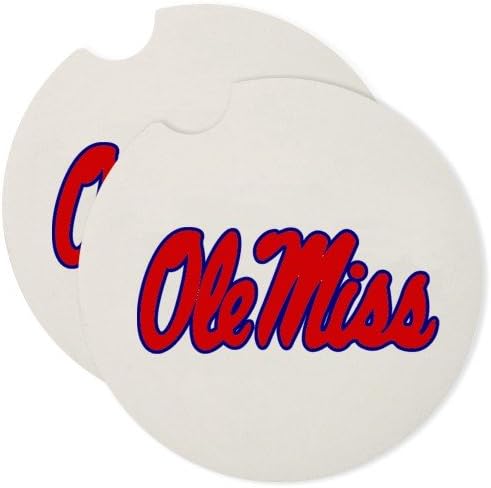 NCAA Ole Miss Rebels Absorbent Car Coaster - Pack Of 2