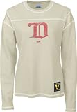 Detroit Red Wings -Putty- Women's Distressed Vinatge Logo Long Sleeve Waffle Top