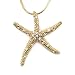 Goldtone Clear Rhinestone Starfish Pendant Necklace Fashion Jewelry