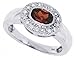 1.20Ct Oval Pave Set Garnet Diamond Ring in 14Kt title=