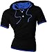 jeansian Mens Casual Sport Short Sleeves Hoodie T-Shirt Tops U006