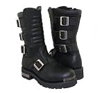Xelement Black Leather Executioner Motorcycle Boots - Size : 10