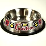 JEFF GORDON STAINLESS STEEL PET DISH DOG BOWL