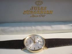 Jules Jurgensen gold case Genuin Brown lizard strap Gents Watch