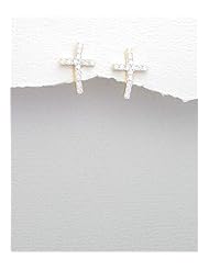 Cross CZ Earrings In 92.5 Sterling Silver