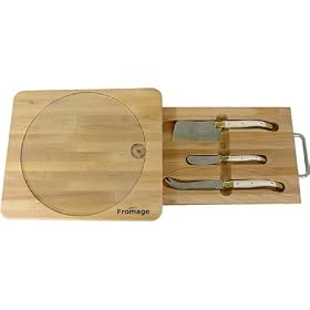Laguiole Cheeseboard with Drawer and 3 Knives Gift Set by Laguiole