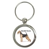 Airedale Terrier Key Chain (Round)
