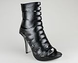 Cut-out Design Leatherette Heel