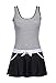 MiYang Women's One Piece Stripes Skirted Slim Swimsuit Bathing Swimwear, Black, L