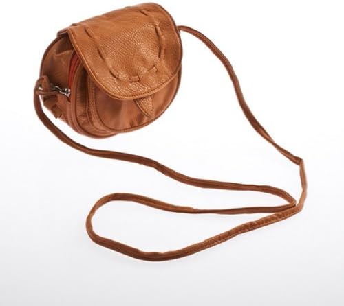 Oplaza Lovely Sweet Handbag for Girl's Pu Leather Shoulder Round Flap Bag Mini Adjustable (1)