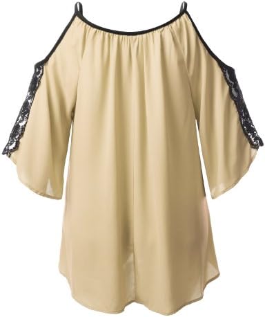 J.TOMSON PLUS Womens Lace Blouse Plus Size BEIGE XXX-LARGE