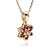 18k Gold Overlay Ruby Flower Pendant and 3mm Stud Earring Set