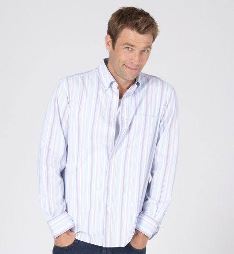 Big & Tall Blue Harbour Long Sleeve Oxford Stripe Shirt
