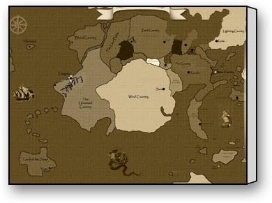 Funnyone Custom Modern Wall Art Decoration for Home Naruto World Map Canvas Prints