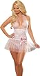 Feminine Bridal Lingerie Set - Sexy Sheer White Babydoll and Thong