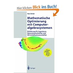 Mathematische Optimierung mit Computeralgebrasystemen: Einf�hrung f�r Ingenieure, Naturwissenschaftler und Wirtschaftswissenschaftler unter Anwendung von Mathematica, Maple, Mathcad, Matlab und Excel