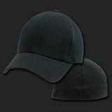 BLACK BASEBALL FLEX FITTED CAP HAT