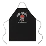 A Man and His Grill Mens Apron, Black