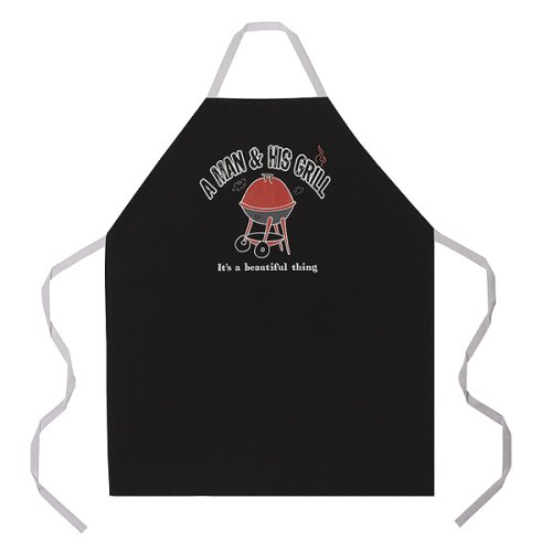 A Man and His Grill Men's Apron, Black