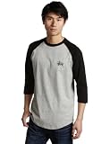 (ステューシー)STUSSY Basic Logo 3/4 Raglan Crew 12S814011 ラグランTシャツ 5 Grey Heather/Black L