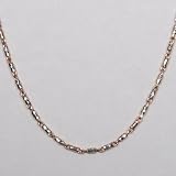 18k Dual Color White & Rose Gold Twist Link Chain (16) - by Dahlia Classic Jewelry Collection