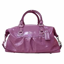 Authentic Coach Patent Leather Large Ashley Satchel Tote Bag 15454 Dark Plum