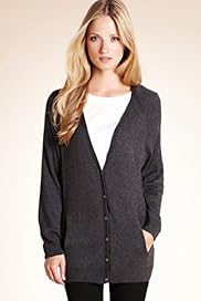 Autograph Luxury Deep V neck Boyfriend Cardigan with Angora