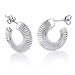 Sterling Silver Flat Effect Twisted Hoop Earrings